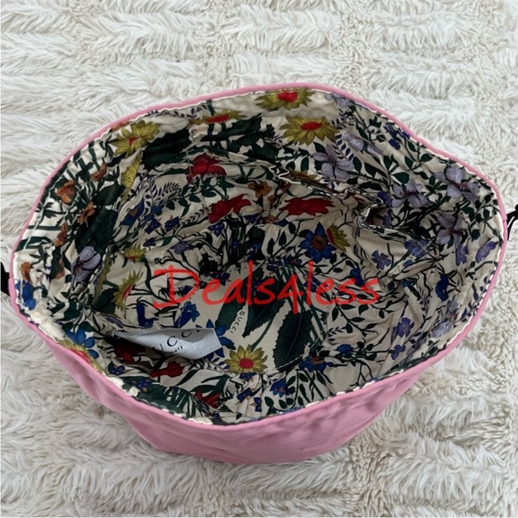 Gucci Pouch Drawstring Bag Cosmetic Pouch Travel Case Purse Lined Floral NEW - Picture 9 of 12
